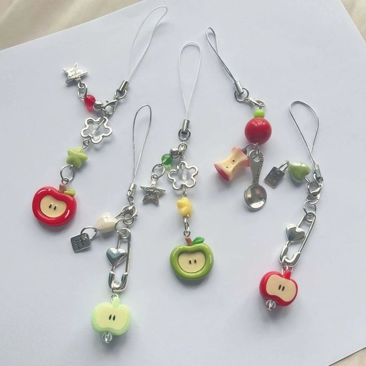 Ins fruit pendant for apple airpods iphone cartoon crystal bead charms