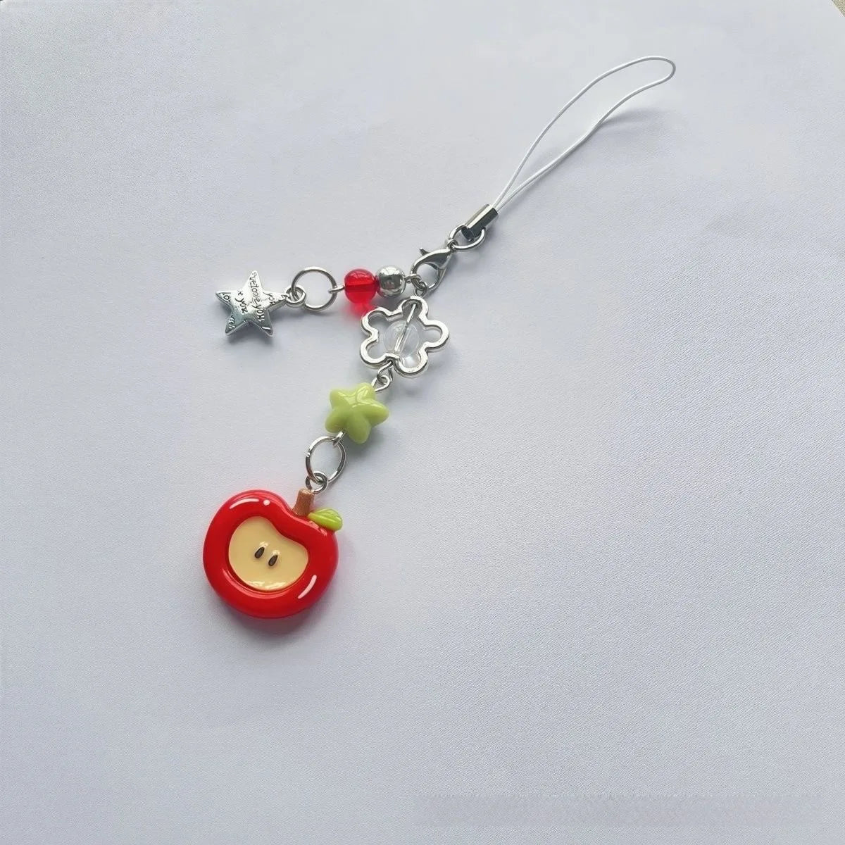 Ins fruit pendant for apple airpods iphone cartoon crystal bead charms