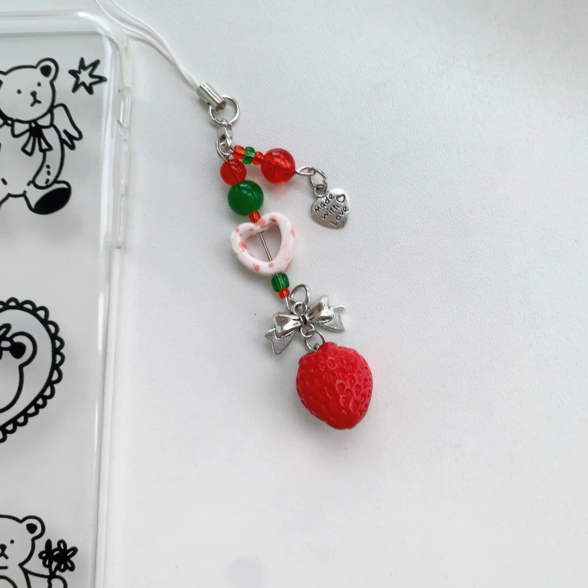 Strawberry Beads Phone Chain