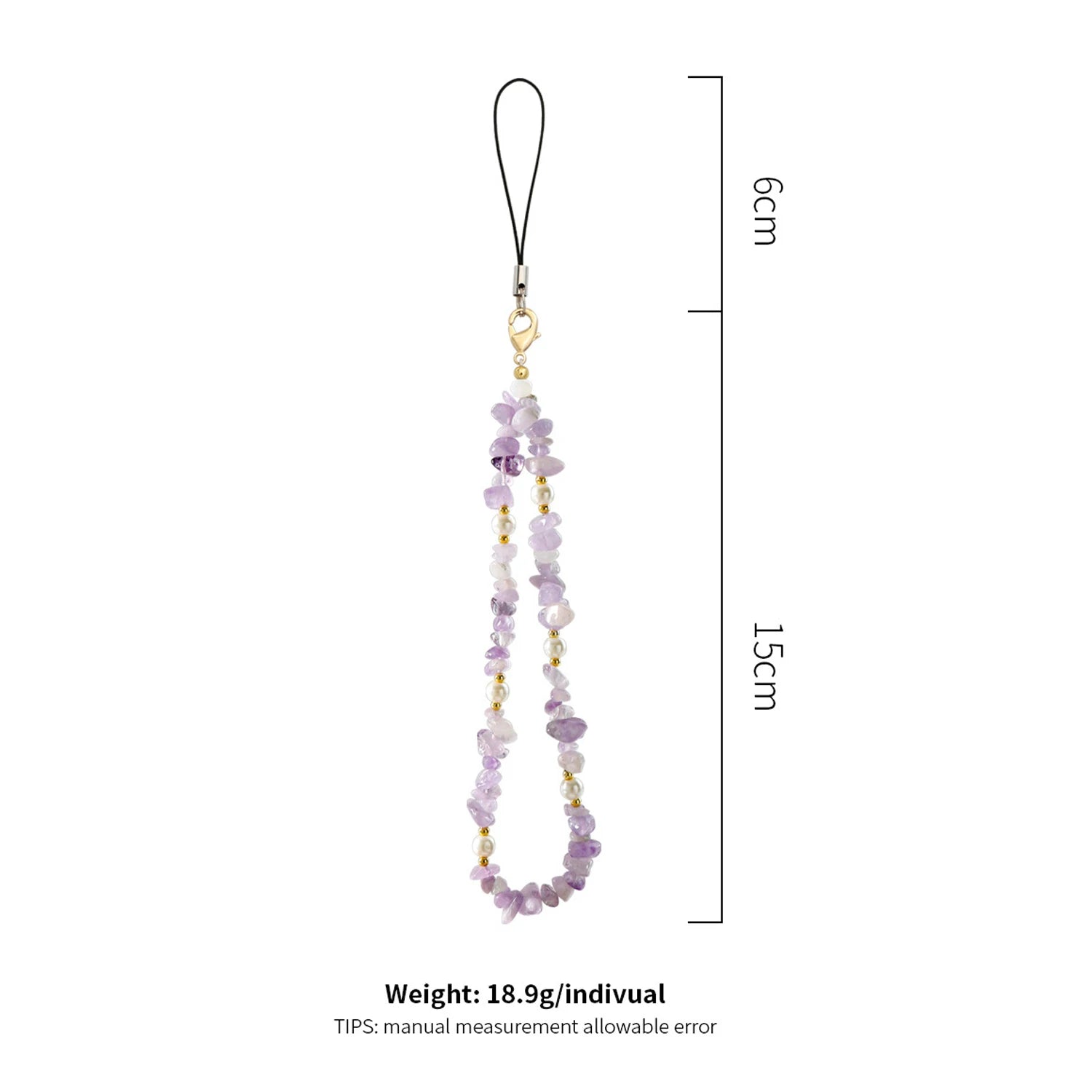 Natural Gemstone Pearl Phone  Style Wrist Rope Phone Pendant Accessories