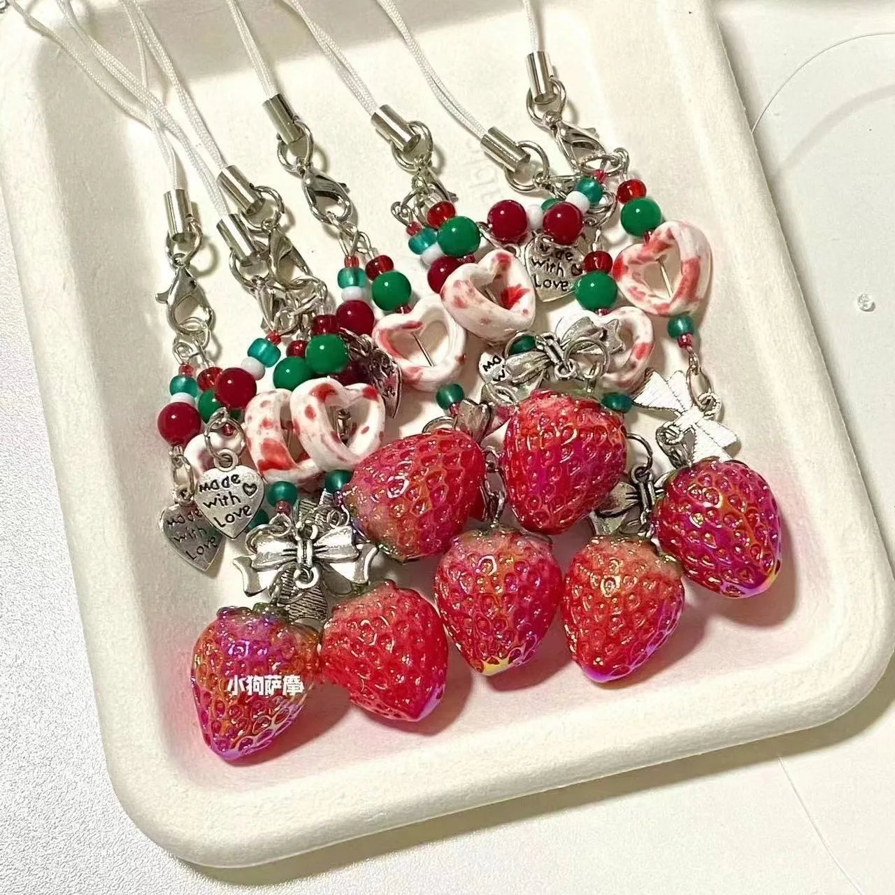 Strawberry Beads Phone Chain